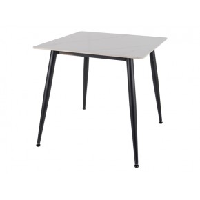 Стол обеденный SIGNAL RION белый лак/черный 80/80